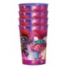 Amscan Trolls Birthday Party Supplies Bundle includes 12 Plastic Reusable Cups 16oz and 1 Dinosaur Sticker Sheet