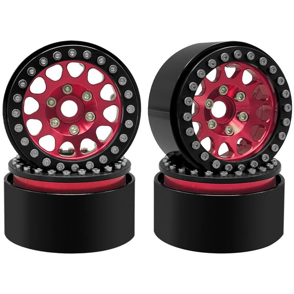 OGRC 4PCS Beadlock Rims 1.9 Inch Wheels RC Rim Hub Aluminum Beadlock Rims for Traxxas TRX4 TRX6 Redcat GEN7 GEN8 Rc4wd D90 Axial SCX10 SCX10 II 90046 SCX10 III AXI03007 12mm Hex 1/10 RC Crawler
