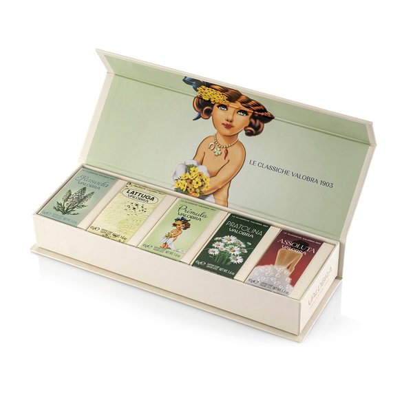 Valobra Bar Soap Discovery Set Gift Box, All 5 Soap Formulas, Variety Pack of 5 Soap Bars, 1.6oz/45g Each