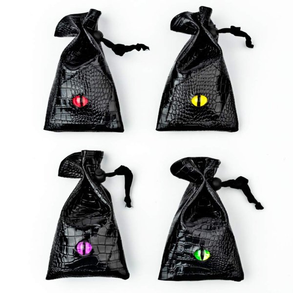 4 Pack Dice Bags with Dragons Eye Design Drawstring Pouch Storage Bag for DND RPG MTG Game Dices, Coins and Accessories