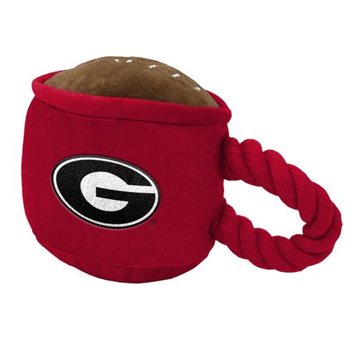 ShopInstaPets Georgia Bulldogs Dog Toys | Rope and Squeaker Toy | for All Dog Breeds | Officially Licensed (Coffee Cup)