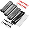Joinfworld 8 Position Terminal Block 25A 600V Dual Row Screw Terminal Strip Dual Row with Cover and 8 Position Pre-Insulated Terminal Jumper Block - 4Sets