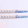 BABALAL Duck Nails Press on Blue French Fake Nails Y2K Cute Cat Design Glue ons Nails Bling Planet Charm Acrylic Nails 24Pcs Summer False Nails