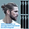 79STYLE 100pcs Mens Hair Ties for Man Buns No Crease Black Hair Tie For Men Long Hair Knotted Hair Ties For Guy's No Tangle Elastic Ribbon Stain Fabric Hair Ties For Mens Thin Thick Hiar (100pcs--Black )