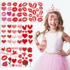 Konsait Valentine's Day Temporary Tattoos for Women Girls, Heart Tattoos Temporary Valentine Tattoos Fake Tattoos Kids Tattoos Temporary Heart Lips-mark Rose Valentines Day Party Supplies 10 Sheets