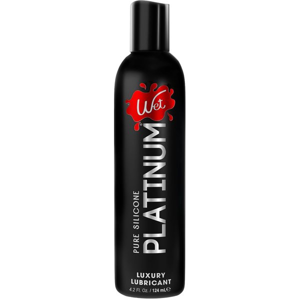Wet Platinum Silicone-Based Lube for Men, Women & Couples, 4.2 Fl Oz - Ultra Long-Lasting & Water-Resistant Premium Personal Lubricant - Safe to Use with Latex Condoms - Non-Sticky & Hypoallergenic