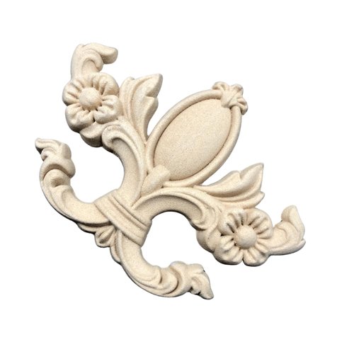 Woodubend WUB1790 Pack of Two Decorative Plaque 11.5x8cm Wood Appliques - Heat Bendable & Flexible Onlays - DIY Craft, Furniture & Home Decor - Easy to Apply & Paint - Versatile + Reusable