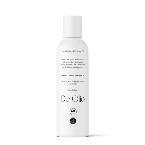 De Olio | Argan Oil of Morocco | 100% Pure & Natural Cold Pressed Argan Oil for Hair, Skin, Face | Refined Moroccan Hair Oil for Moisturizing & Straightening | 4fl. oz. (118 mL)