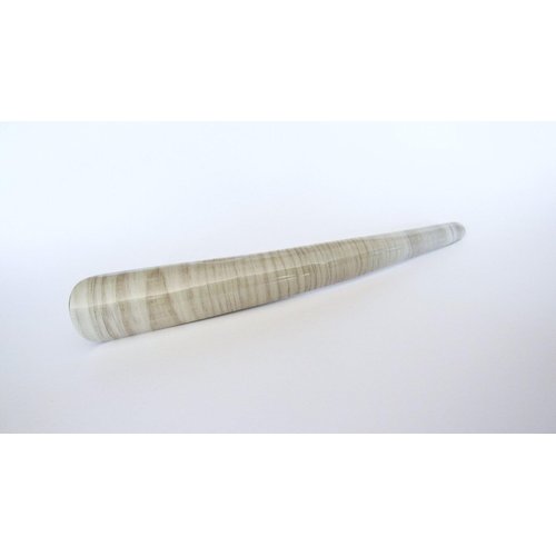 Gray and white acrylic and metal alligator hair clip