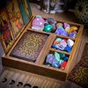 Curawood Tarot Card Holder Box for More Immersive Readings - 3 Tarot Card Stand & Crystal Holder - Moon Phase Design Tarot Display Deck Holder & Crystal Tray - Witchcraft Decor - Wiccan Altar Supplies