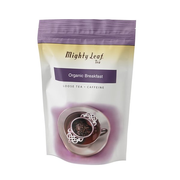 Mighty Leaf Loose Leaf Organic Breakfast Tea, 1 Pound Pouch Organic Caffeinated Black Tea, Delicious as Hot Tea or Iced Tea, Plain or Sweetened with Honey or Sugar, Steep with Tea Infuser or Tea Ball