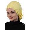 Aisha's Design Instant Turban for Women Head Wrap with Crosswise Style, Pretied Combed Cotton 95% Cotton Scarf Hijab Scarf for Women, Yellow
