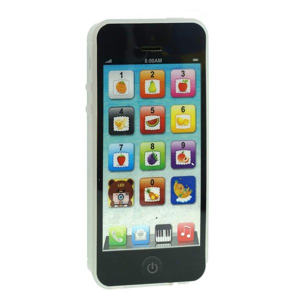 YOYOSTORE Black Mobile Toy Phone Kid Baby Music Touch Learning Study English USB Charge