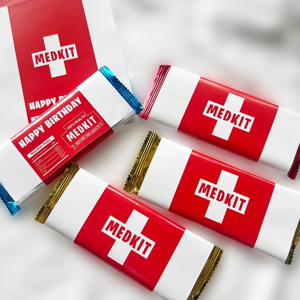Piowet Video Game Party chocolate bar MEDKIT label birthday party game birthday party decorative MEDKIT Wrapping paper 24p (Sticker wrapping paper)