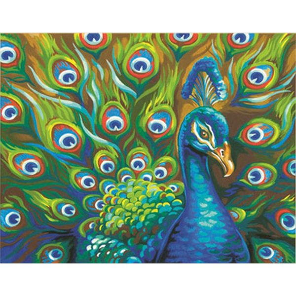 Dimensions 73-91477 Wild Peacock Paint by Numbers for Adults, 14'' W x 11'' L, None