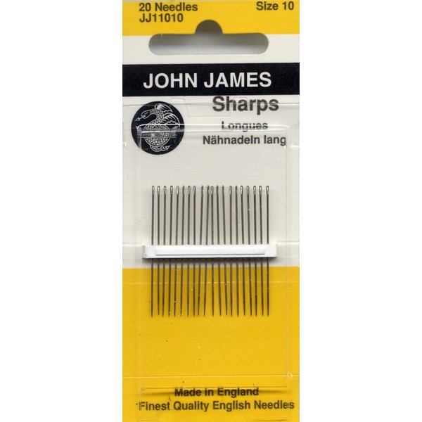 Colonial Needle JJ110-10 20 Count John James Sharps Needle, Size 10