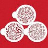 Color Splash Cookie Stencil Set by Designer Stencils Beige/semi-transparent, fits 4 inch cookie