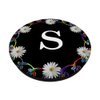 Cell Phone Pop Out Holder,Black White Daisy Flower Letter S PopSockets Grip and Stand for Phones and Tablets