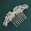 Brihasory Bowknot Bride Wedding Hair Comb Silver Crystal Rhinestone Bridal Hair Accessories for Bride Party Prom Head Pieces Flower Hair Sides Elegant Hair Clips for Women and Girls Bridesmaids Gifts