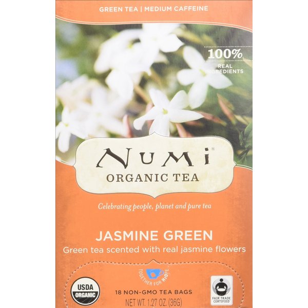Numi Tea Green Tea, Organic Jasmine, 18 Bags