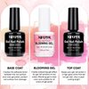 XIFEPFR Blooming Gel Nail Polish Kit, 15ml Marble Nail Polish for Spreading Effect Floral Print Watercolor DIY Manicure, UV LED Soak Off Blossom Gel with Top Base Coat Set