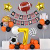 9 Pieces Sports Balloons, Football, Basketball, Baseball, Volleyball, Golf and Soccer Foil Balloon, Sports Birthday Number Mylar Foil Balloon, Sport Theme Birthday Party Supplies Decorations (7th)