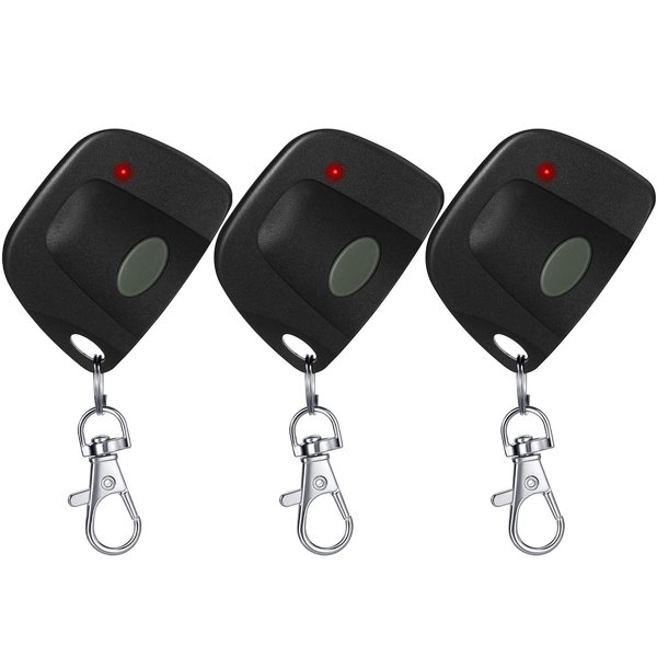 Kingdder 3 Pieces Garage Door Remote Compatible for Multicode 300mhz 10 Dip Switch 3089 3060 3070 Gate Opener Remote Multicode Gate Opener with Keychain (Black, Gray)
