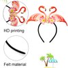 Hawaiian Party Headband Flamingo Hair Hoop Flowers Head Boppers Headwear Tropical Party Decorations Aloha Luau Party Decor Floral Hair Supplies Blossom Summer Beach Hair Accessories for Adult Kids1PCS