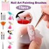 Nail Stamper Nail Art Brushes, French Tip Nail Stamp Clear Nail Art Stamper Jelly with Scraper, 15pcs Nail Pen Brushes, Soft Silicone Stamper Printer DIY French Tip Nail Stamping Manicure Tool