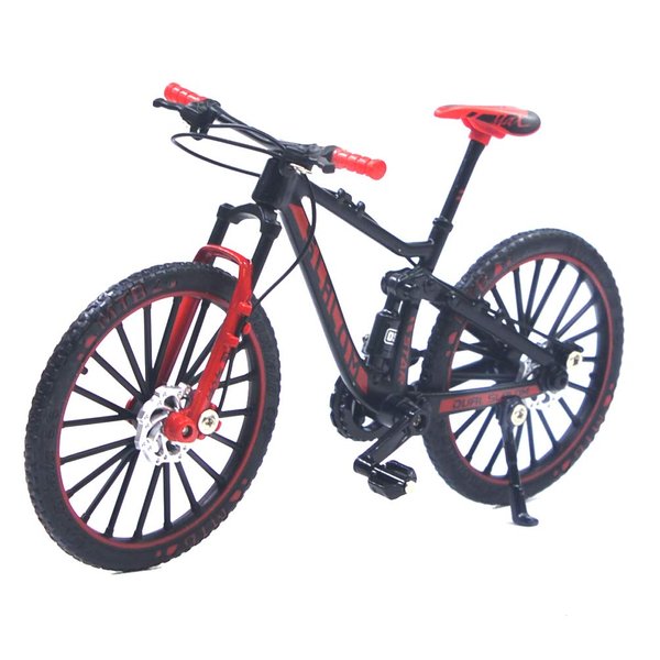 Ailejia Mini Finger Mountain Bikes Ornament Racing Bicycle Finger Bike Toy Mini Bicycle Vehicles Cake Model Decoration Crafts for Home (Black Red)