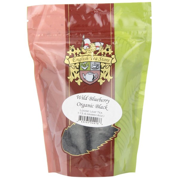 English Tea Store Loose Leaf, Wild Blueberry Organic Black Tea, 4 Ounce
