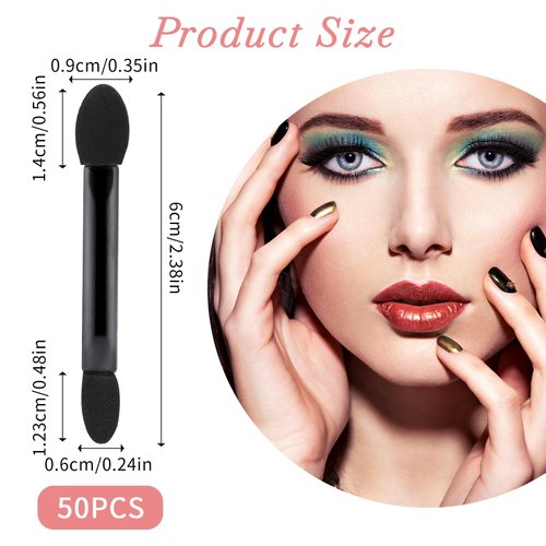 50 Pcs Disposable Double Head Eyeshadow Sponge Brushes Eyeshadow Applicators Dual Sides Eye Shadow Sponge Applicators Eyeshadow Brushes Makeup Applicator Cosmetic Tool