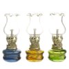Purism Style- 4 inch Tall Glass Kerosene Oil Lamp Lantern (Set of 3)