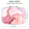 Nipichsha Pill Box, Small Pill Case for Purse & Pocket, Cute Medicine Organizer Travel Pillbox, Portable Pill Container Holder to Hold Vitamins, Medication, Fish Oil and Supplement, Pink Marble