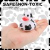 Poen 24 Pcs Cow Ducks Mini Cow Rubber Duck Bulk Cowboy Rubber Duck Fun Cow Print Duck Baby Bath Toy Cow Theme Baby Shower Birthday Bathtub Party Favors Swimming Pool Party Decorations(Black)
