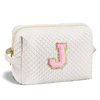 YOOLIFE Christmas Gifts for Her Wife Girlfriend, Personalized Gifts Christmas Gifts Monogrammed Gifts for Women, White Initial Makeup Bag Cosmetic Bag J