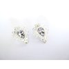 Generic 2 small gray crystal silver metal vintage style alligator hair clip fine hair