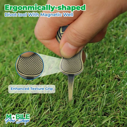 Mobile Pro Shop Golf Single Prong Divot Tool W/Removable Marker Antique Brass