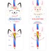 Valentines Day Cards for Kids - Set of 24 Rainbow Pencils Unicorn Valentines - Class Party Favors Valentine day cards Exchange Bulk for Girls Boys School Classroom Supplies
