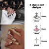 25 PCS Planet Nail Art Charms White Pink Nail Charms 3D Cross Nail Art Supplies with Rhinestones Saturn Shape Design Nail Gems Shiny Nail jewelry Acrylic Nail Accessories for Women Nail Decorations
