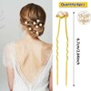 30 Pieces Wedding Pearl Hair Pins for Brides Bridal, Elegant Pearl Rhinestones Hair Pins Updos Hair Piece Hair Accessories for Brides Bridesmaid Women (Gold)