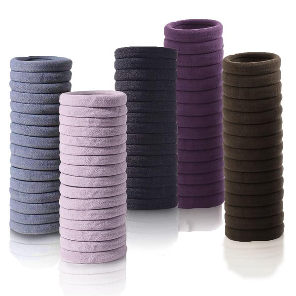 Vrose Flosi Hair Ties For Women Girls Men Kids Toddler Seamless Hair Ties For Thick & Curly Hair - Morandi Rubber Bands For Hair No Damage Ponytail Holder