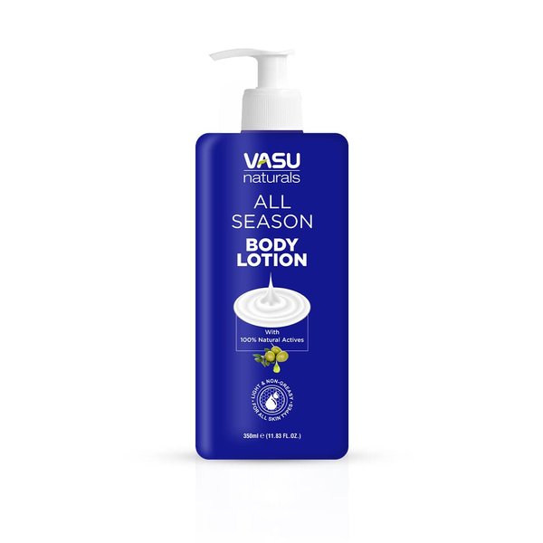 Vasu Naturals All Season Body Lotion - Enriched with Shea Butter & Vitamin E - 48 hr Long Lasting Hydration - Makes Your Skin soft & supple - Ideal For All Seasons - 350ml