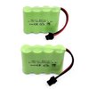 Gecoty 4.8V RC Battery, 2 Pack 1500mAh Ni-Cd Rechargeable 4-Cells AA Battery Packs with SM 2P Plug for RC Car Monster Truck, 4.8V RC Vehicles Battery