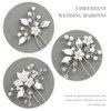 Asooll Pearl Bride Wedding Hair Pins Leaf Bridal Hair Pieces Hair Accessories for Women and Girls (Pack of 3) (Silver)
