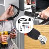 Flexible Drill Bit Extension Set 19pcs Tools, Hex Shank 105° Right Angle Drill Bit Attachment, Bendable, 3pcs 1/4 3/8 1/2" Universal Impact Driver Socket Adapter, Drill Bit Holder, Screwdriver Bit Kit
