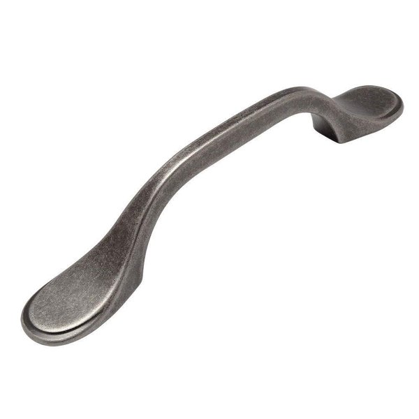 Cosmas 10 Pack 9533WN Weathered Nickel Cabinet Hardware Footed Handle Pull - 3" Inch (76mm) Hole Centers