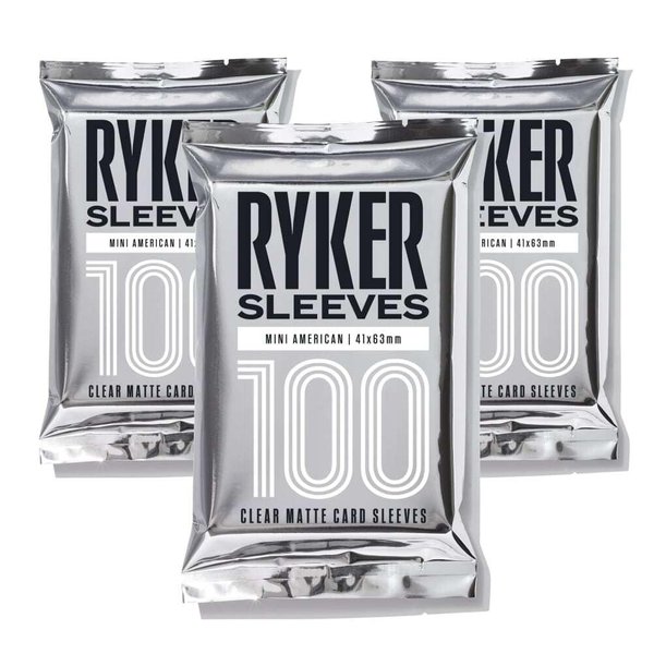Ryker Sleeves Mini American Board Game Sleeves Protectors (3 Pack, Clear, 41x63 mm)