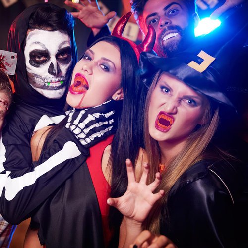 Ouligay 12pcs Halloween Teeth Halloween Plastic Vampire Teeth Glow in The Dark Fangs Teeth Werewolf Teeth Vampire Fangs Fake for Masquerade Parties Costume Accessory