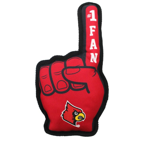 Pets First NCAA Louisville Cardinals #1 Fan Toy. Best Sports Dog Toy with Double Stitched Trim and Tough Nylon Material Filled with Chewable Polyfil and Inner Squeaker